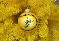 Savannah Bananas Yellow Banana Ball Baseball Shaped Glass Official Banana Ball Ornament