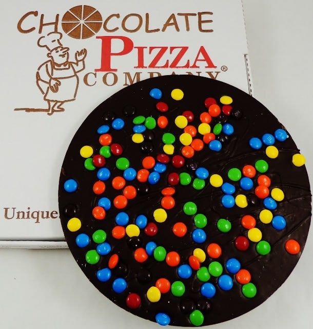 Candy Topped Chocolate Pizza