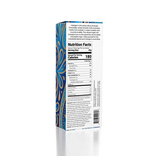 Cookies N Cream Dubai Chocolate Bar with cookie pieces and cream flavor