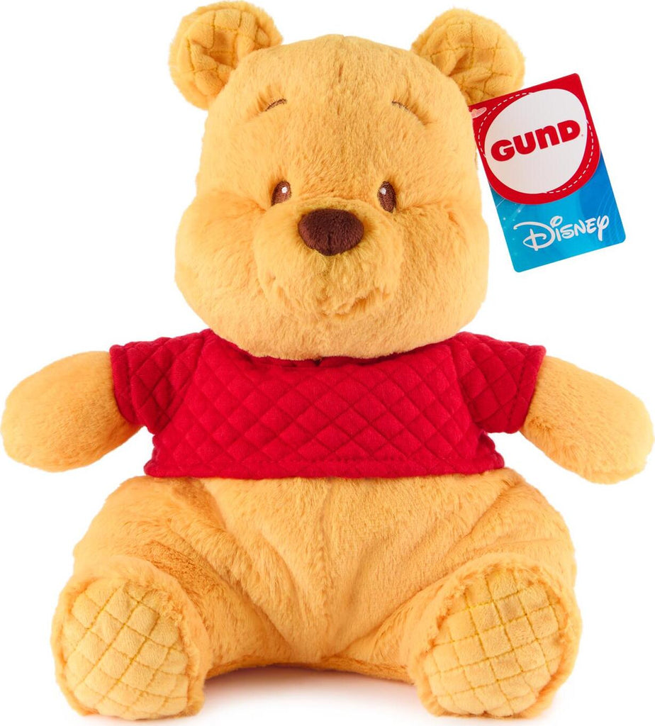 Disney Oh So Snuggly Winnie the Pooh 12.5-inch plush toy sitting upright