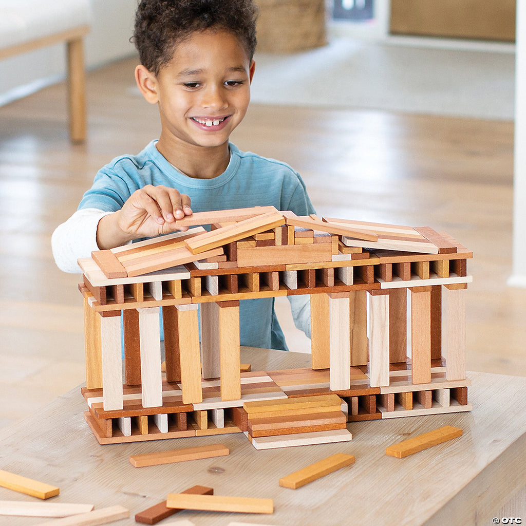 Woods Keva Blocks precision-cut wooden planks for creative stacking and building