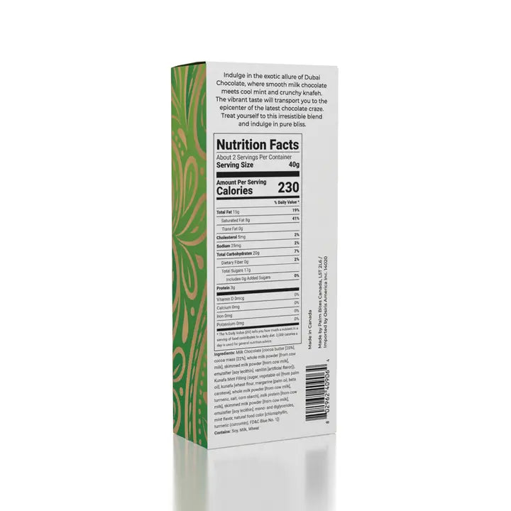 Mint Chocolate Dubai Chocolate Bar
