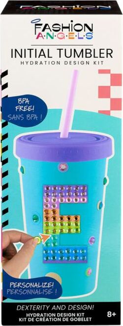 Design Your Own Initial Tumbler Kit by Fashion Angels with stencils and gems for personalization