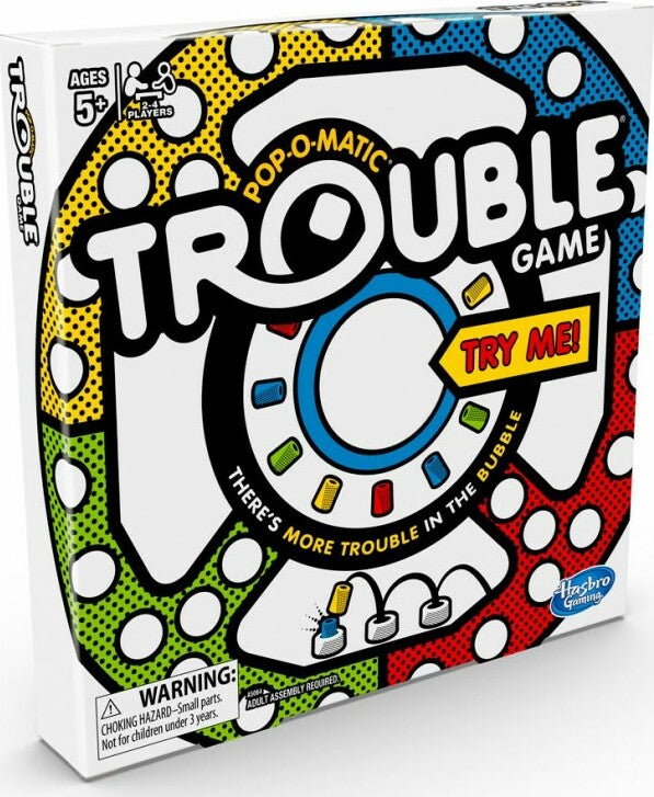 Trouble classic board game with Pop-O-Matic dice roller for family fun