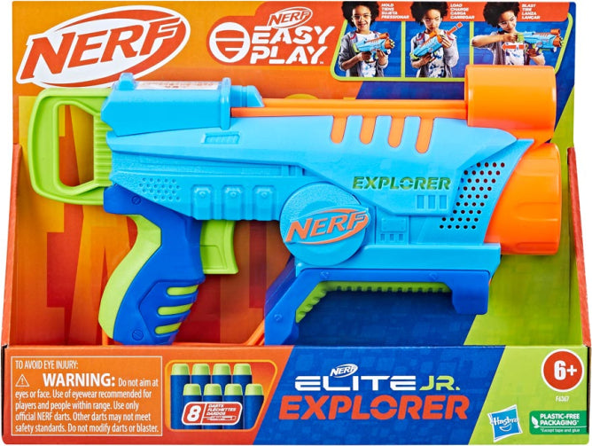 Nerf Elite Jr Explorer foam blaster designed for young Nerf enthusiasts