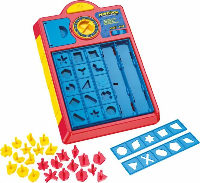 Perfection Refresh fast-paced shape-sorting game for kids ages 5+ by Hasbro