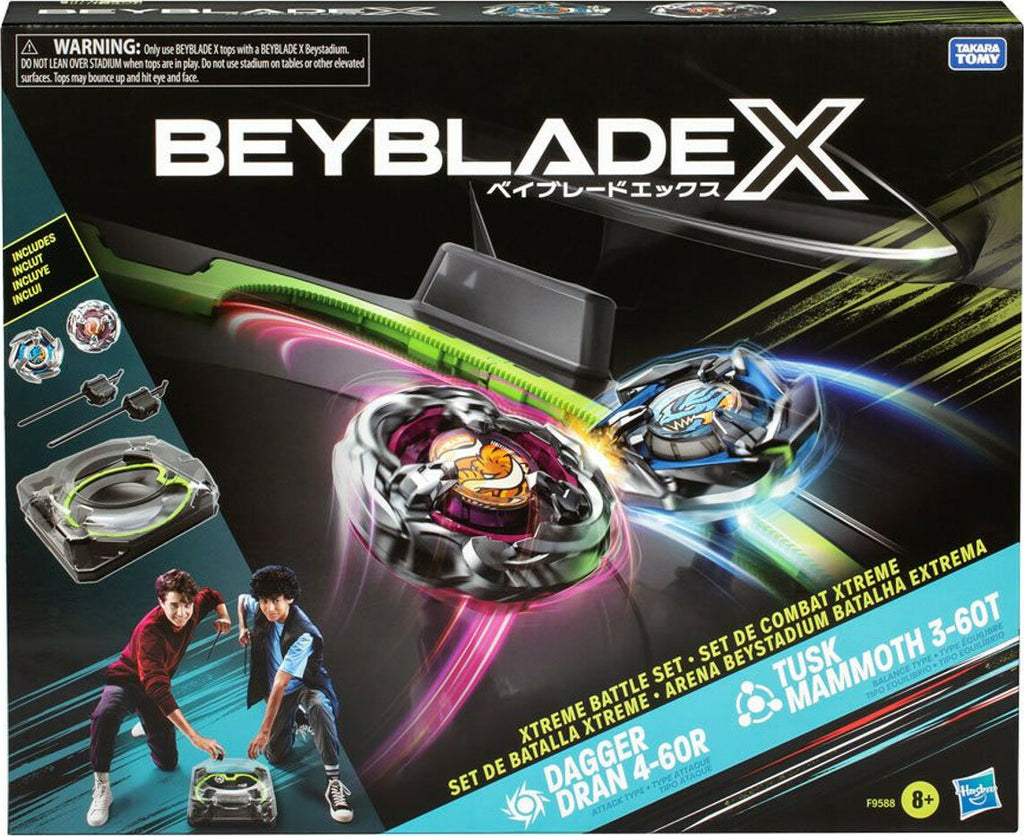 Beyblade X Battle Set with Xtreme Beystadium and two spinning tops with launchers
