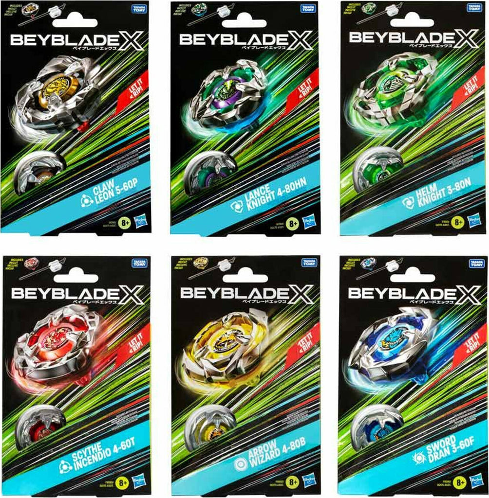 Beyblade X Starter Pack with spinning top, launcher and ripcord for battle arena play