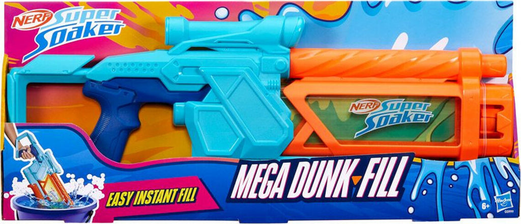 Nerf Super Soaker Mega Dunk-Fill water blaster with instant fill tank and pump-action design