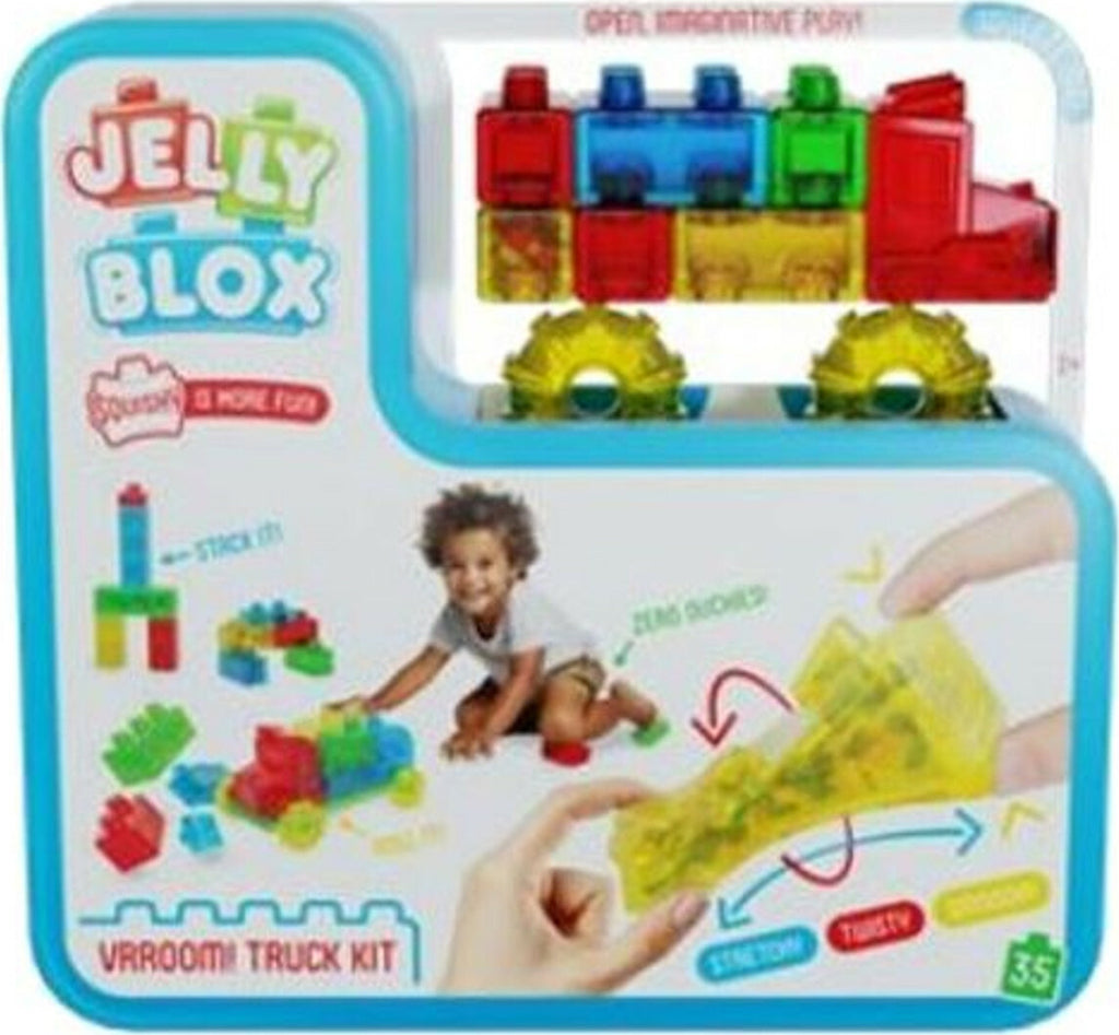 Jelly Blox Vrrrooom Truck Set with flexible building blocks for creative construction