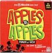 Apples to Apples Party in a Box card game by Mattel featuring colorful game cards and packaging for ages 12 and up