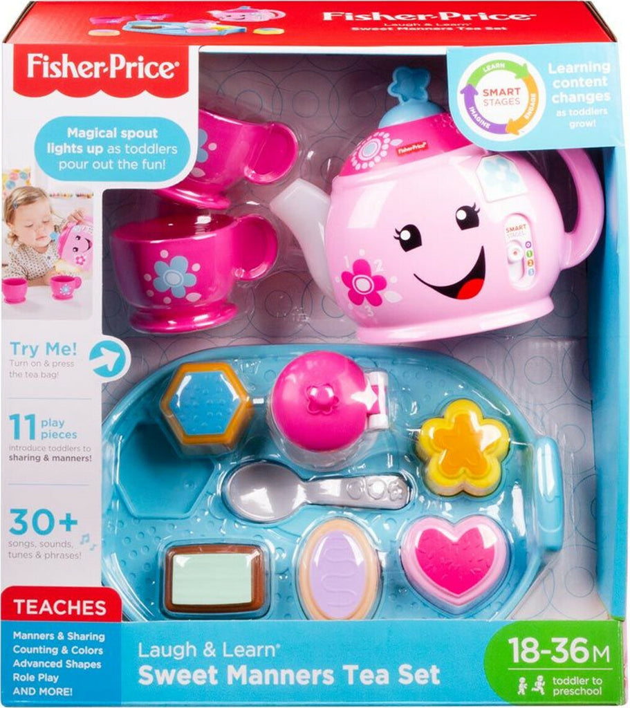 Laugh & Learn Sweet Manners Tea Set with interactive teapot and cups for educational pretend play