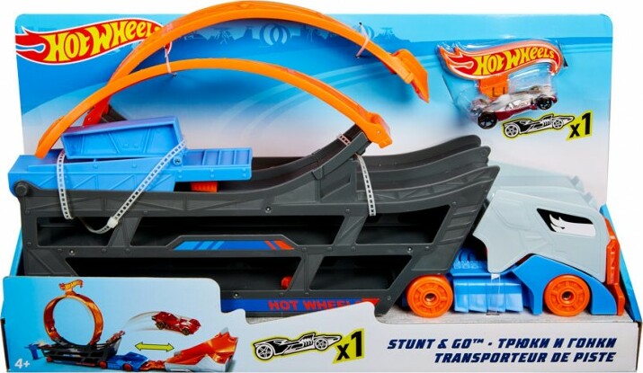 Hot Wheels Stunt N Go - Mattel portable stunt car set for action-packed racing and trick performances
