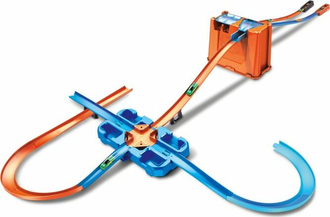 Hot Wheels Track Builder Storage Bin - Mattel deluxe stunt box with over 15 feet of track pieces and storage solution