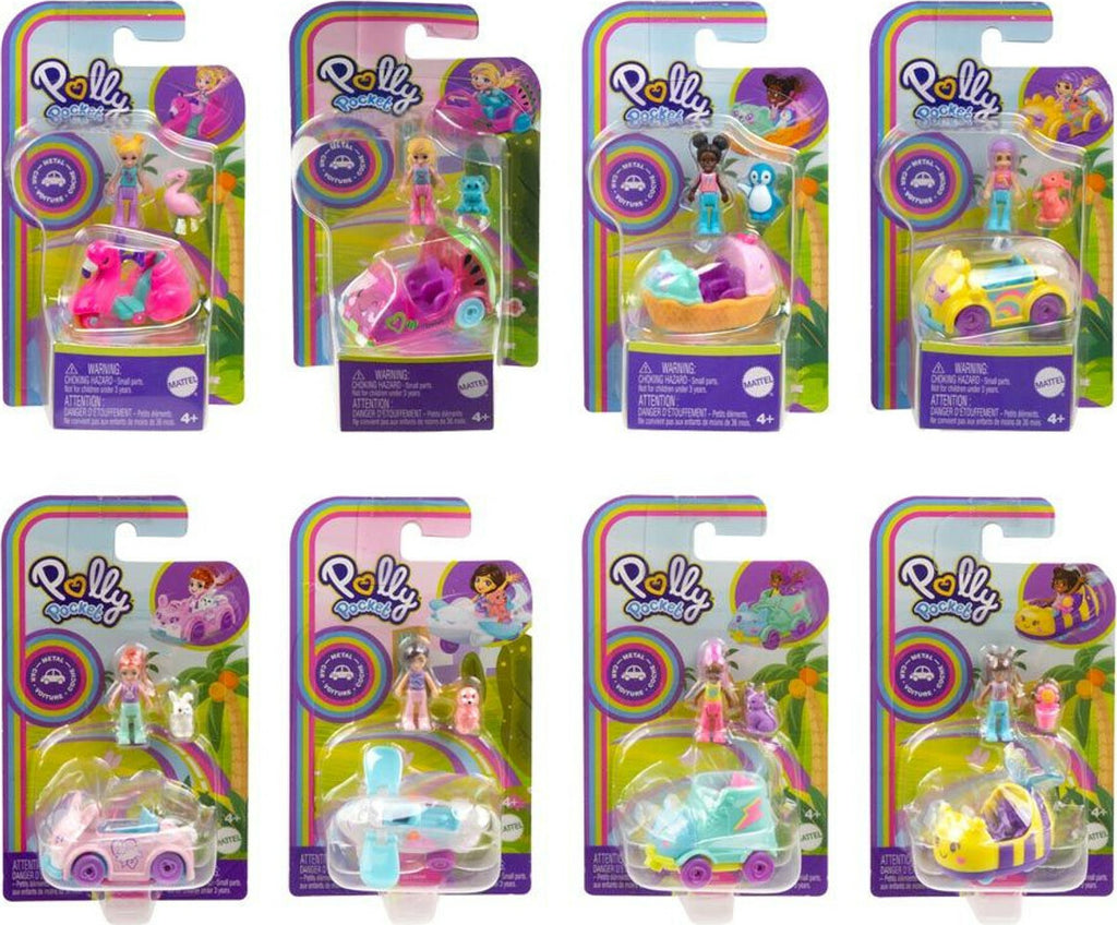 Polly Pocket Pollyville single vehicles assorted collection for mini doll adventures