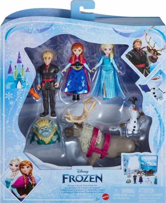 Frozen Storybook Set featuring 6 beloved Disney Frozen characters in charming small scale for storytelling adventures