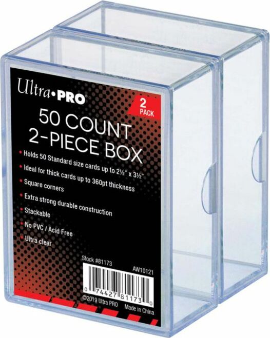 Box 2 Piece 50 Clear storage containers for organizing trading cards and collectibles