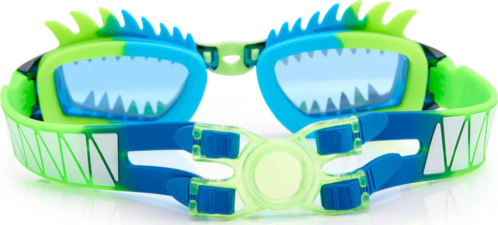 Dragon Draco Swim Goggles by Bling2o with fierce silicone spikes and serpentine fang design in assorted colors