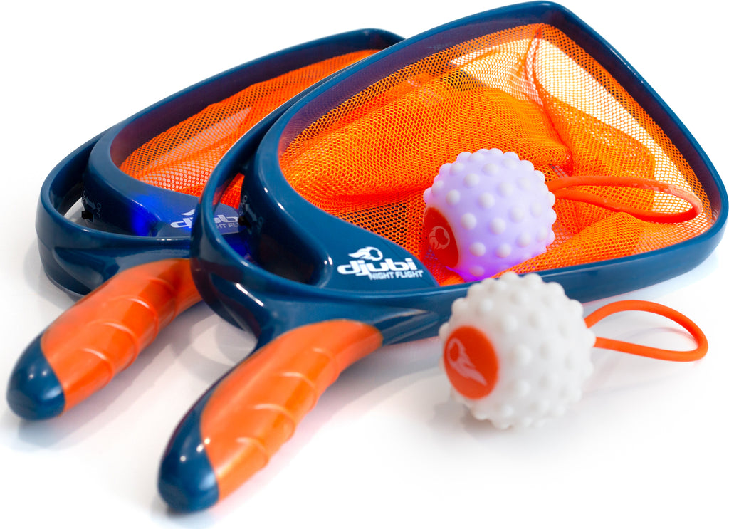 Djubi Slingball Nightflight - LED light-up slingball game for nighttime outdoor play