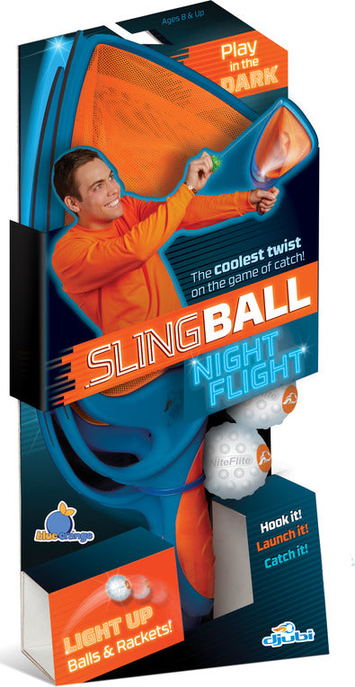 Djubi Slingball Nightflight - LED light-up slingball game for nighttime outdoor play