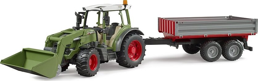 Fendt Vario 211 with Frontloader and Tipping Trailer - Bruder farm tractor with loader and trailer for agricultural play