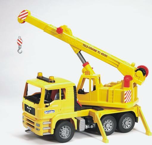 MAN TGA Crane truck (without Light and Sound Module) - Bruder crane truck with extending boom and working functions