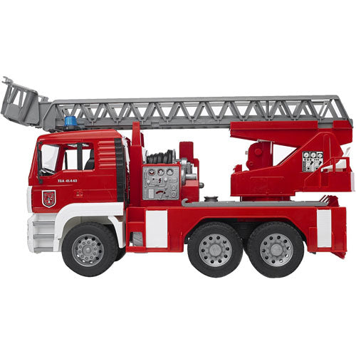 MAN Fire engine with ladder, water pump and Light & SoundModule - Bruder fire truck with extending ladder and interactive features
