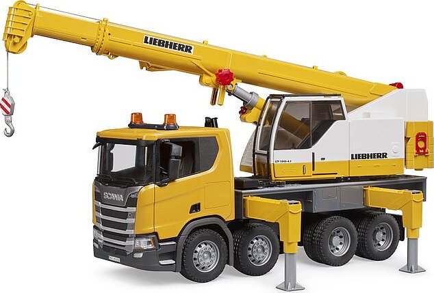 Scania Super 560R Liebherr Crane Truck with Light And Sound Module - Bruder realistic crane truck with working lights and sounds