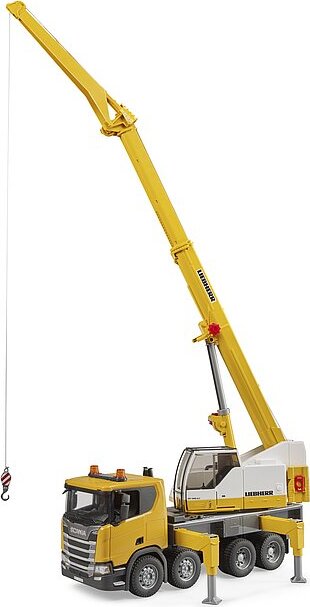 Scania Super 560R Liebherr Crane Truck with Light And Sound Module - Bruder realistic crane truck with working lights and sounds