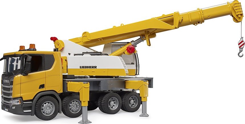 Scania Super 560R Liebherr Crane Truck with Light And Sound Module - Bruder realistic crane truck with working lights and sounds