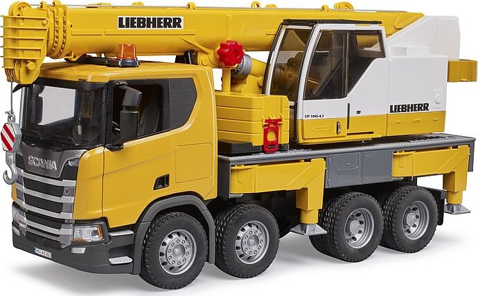 Scania Super 560R Liebherr Crane Truck with Light And Sound Module - Bruder realistic crane truck with working lights and sounds