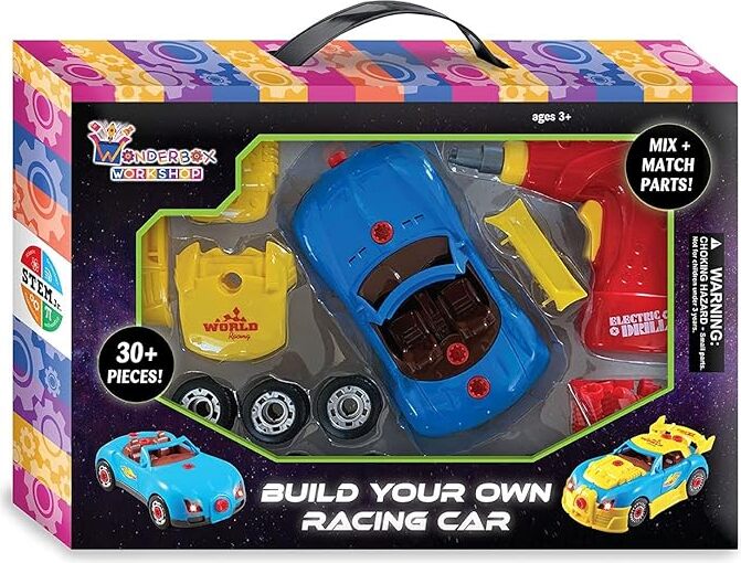Build Your Own Racing Car - Buddy and Barney construction kit for building and customizing racing vehicles