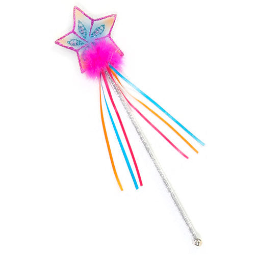 Glitter Rainbow Wand multi Pastel Hot Pink with sparkly magical design