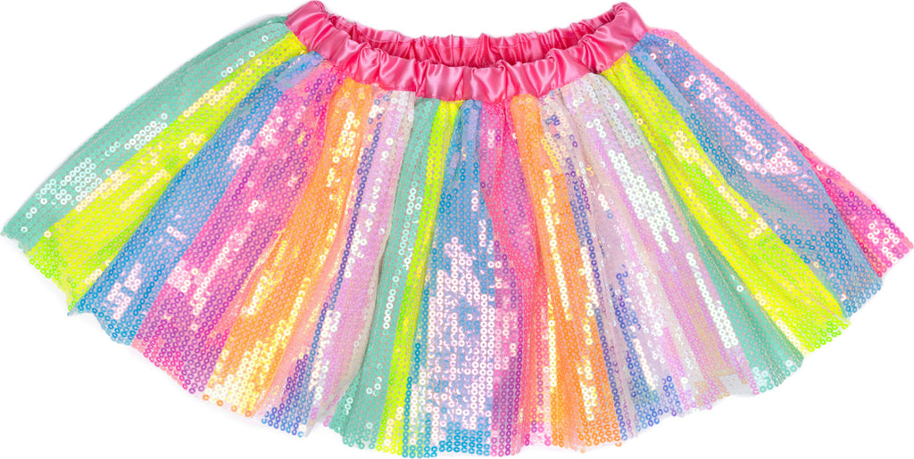 Stripy Sequins Skirt size 4-6 with colorful stripes and sparkly sequins