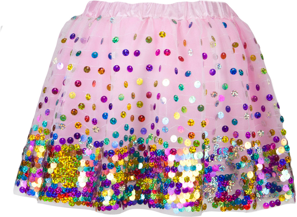 Pink Party Fun Sequin Skirt size 4/6 with colorful sequins for celebrations