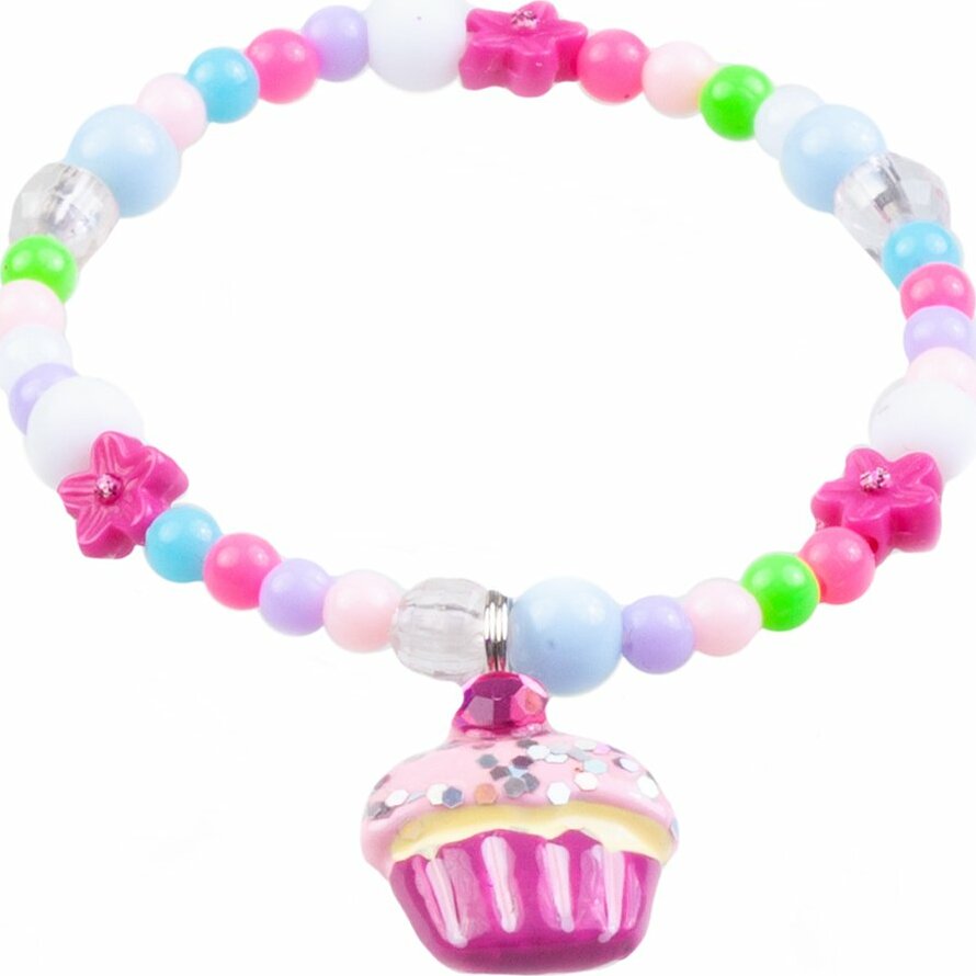 Cutie Cupcake Crunch Bracelet with sweet cupcake charms in assorted colors