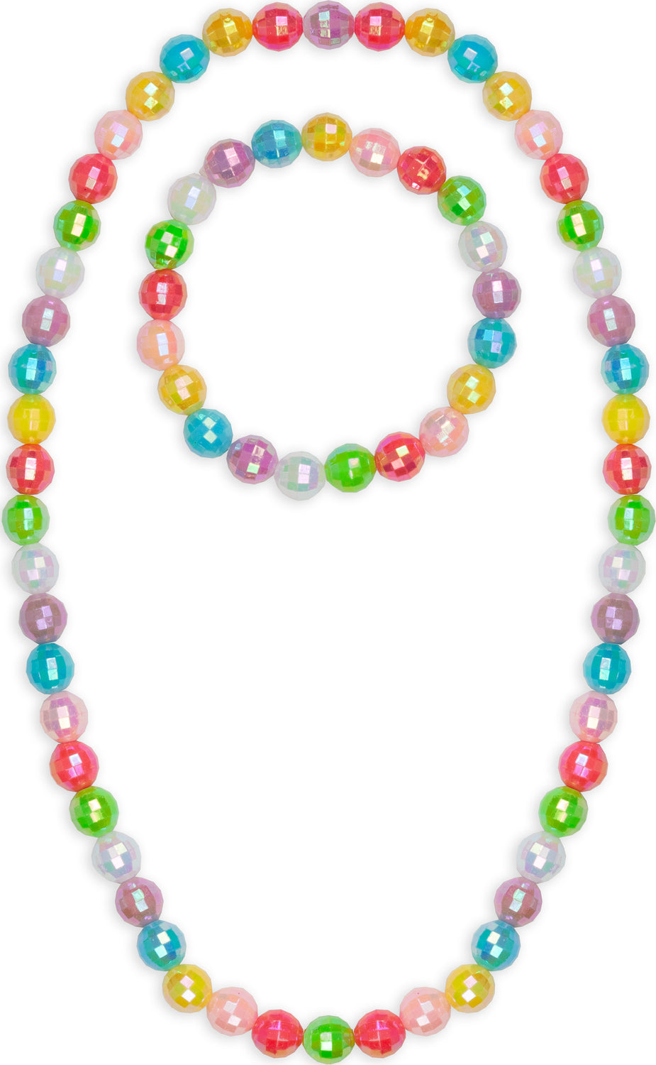 Color Me Rainbow Necklace & Bracelet Set with spectrum of rainbow colors