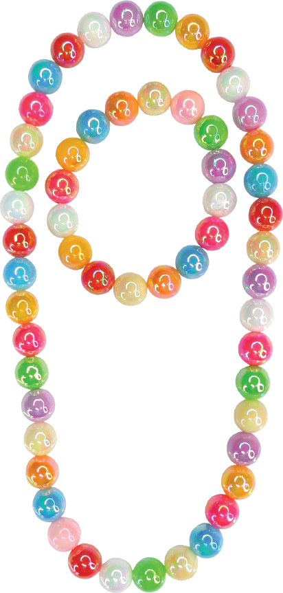 Color Me Rainbow Necklace & Bracelet Set with spectrum of rainbow colors