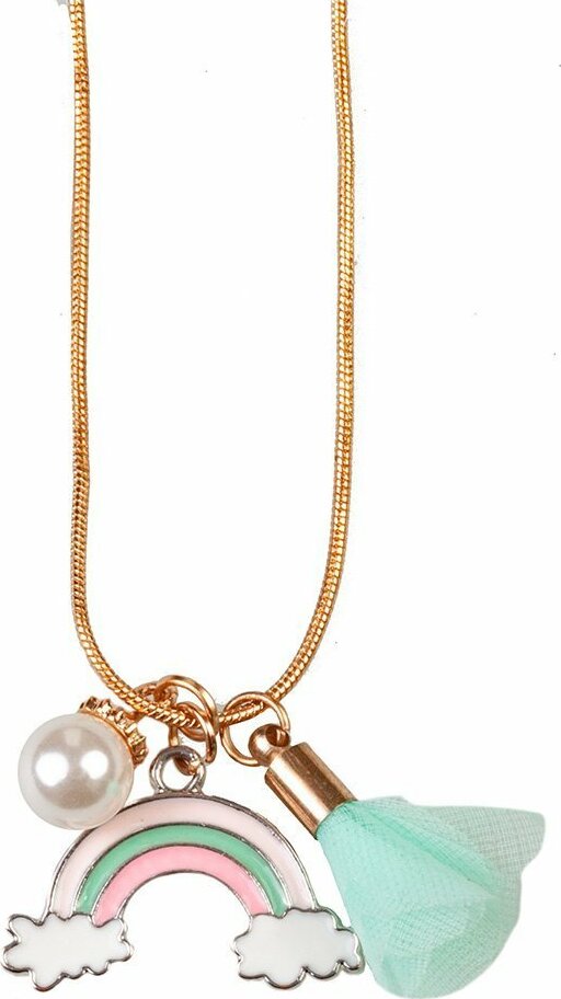 Rainbow Tassel Necklace with colorful tassels for bohemian dress-up style