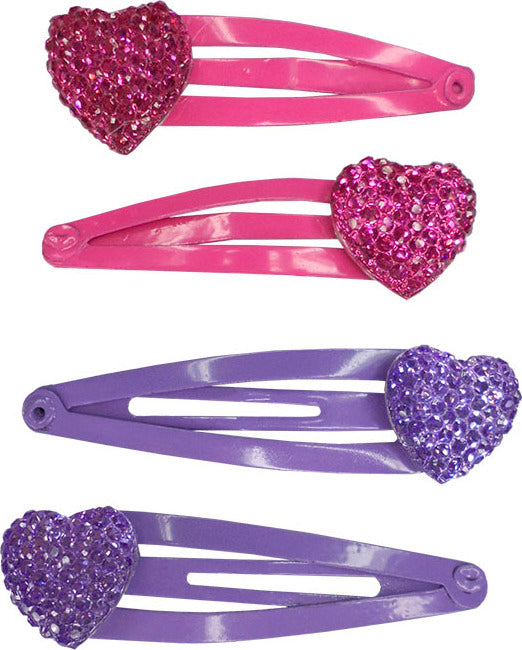 Sparkly My Heart Hair Clips in assorted colors with heart designs for kids