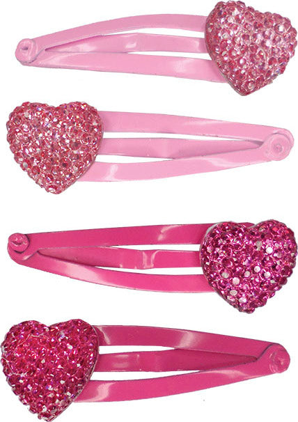 Sparkly My Heart Hair Clips in assorted colors with heart designs for kids