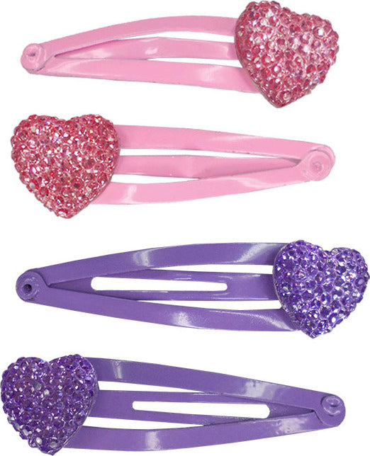 Sparkly My Heart Hair Clips in assorted colors with heart designs for kids