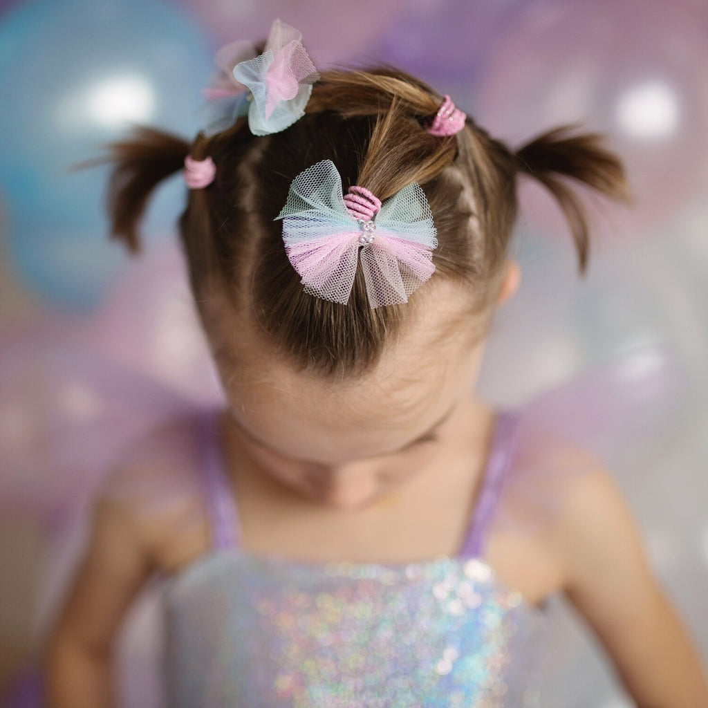 Pastel Pretty Pony Tail Holders in soft colors for gentle hair styling