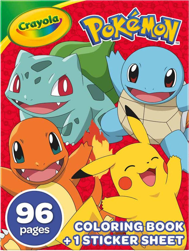 96-Page Pokemon Coloring Book with Pikachu and favorite Pokemon characters plus stickers for enhanced creative fun