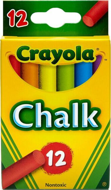 12 Count Multi-Colored Children's Chalk by Crayola for outdoor sidewalk art and creative drawing activities
