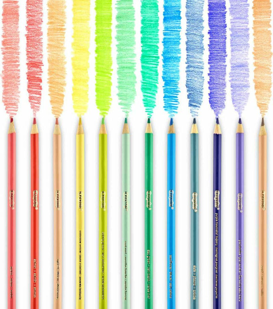 Pastel Colored Pencils 12 Count featuring soft beautiful pastel shades with pre-sharpened tips for immediate use