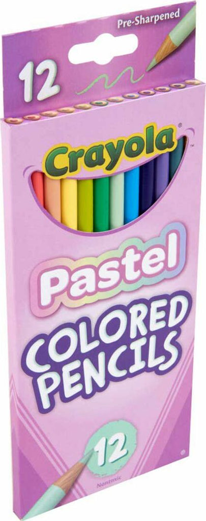 Pastel Colored Pencils 12 Count featuring soft beautiful pastel shades with pre-sharpened tips for immediate use
