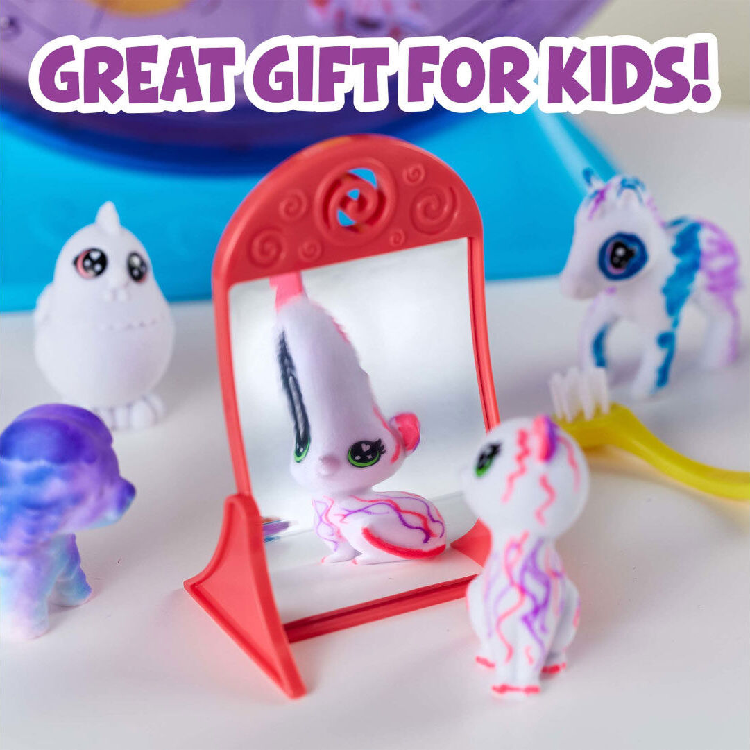 Crayola Scribble Scrubbie Pets carnival playset with ferris wheel, washable pet figures, and markers