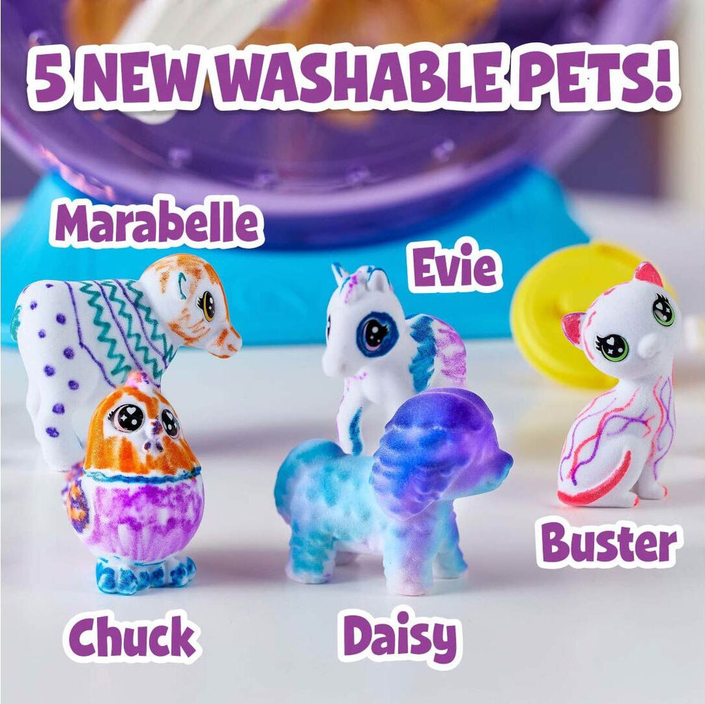 Crayola Scribble Scrubbie Pets carnival playset with ferris wheel, washable pet figures, and markers