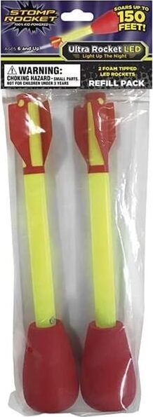 Stomp Rocket Ultra LED Refill – 2 Foam Rockets with Bright Lights